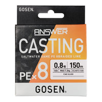 GOSEN Answer Casting PE×8 Fine Silver pack